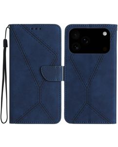 Mobigear Stitch iPhone 18 Pro Étui Portefeuille - Bleu