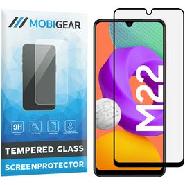 Mobigear Premium Samsung Galaxy M22 Verre trempé Protection d'écran - Compatible Coque - Noir