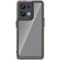Mobigear Crystal Coque OPPO Reno 8 5G Coque arrière Rigide - Transparent / Gris