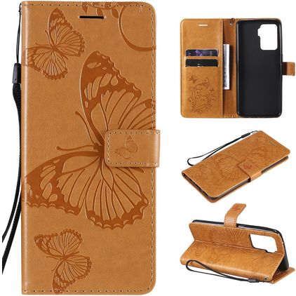 Mobigear Butterfly Housse OPPO A94 5G Etui Porte-Monnaie - Cognac