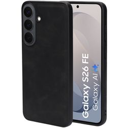 Mobiparts Classic Coque Samsung Galaxy S26 FE MagSafe Coque arrière en TPU,Similicuir - Graphite Black