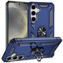 Mobigear Armor ring Coque Samsung Galaxy S25 Plus Coque arrière Rigide Anti-Chocs avec Anneau-Support - Bleu