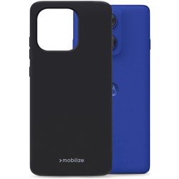 Mobilize Rubber Gelly Coque Motorola Edge 60 Pro Coque arrière en TPU Souple - Noir