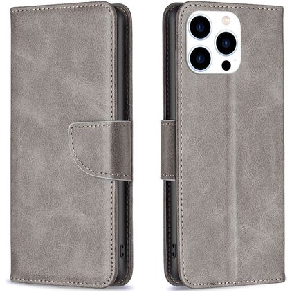 Mobigear Excellent Housse iPhone 16 Pro Etui Porte-Monnaie - Gris