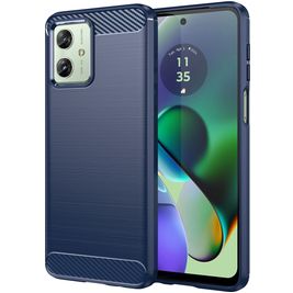 Mobigear Brushed Slim Coque Motorola Moto G54 Coque arrière en TPU Souple - Bleu