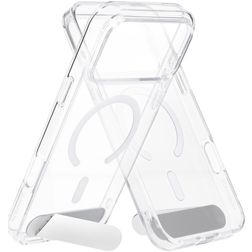 Mobiparts Hardcover Transparent iPhone 18 Pro Max MagSafe Plastique rigide Coque arrière avec béquille - Transparent