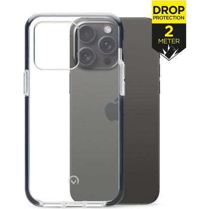 Mobilize Shatterproof iPhone 15 Pro Max Plastique rigide Coque arrière Antichoc - Transparent / Noir