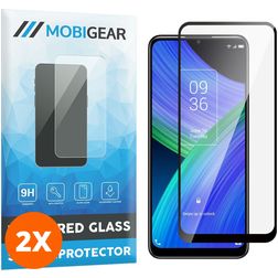Mobigear Premium TCL 20 R 5G Verre trempé Protection d'écran - Compatible Coque - Noir (Lot de 2)