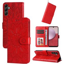 Mobigear Sunflower Housse Samsung Galaxy A14 Etui Porte-Monnaie - Rouge