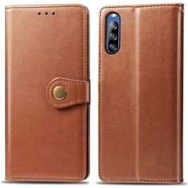 Mobigear Snap Button Housse Sony Xperia L4 Etui Porte-Monnaie - Cognac