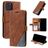 Mobigear Rhombus Housse iPhone 12 Pro Etui Porte-Monnaie - Marron