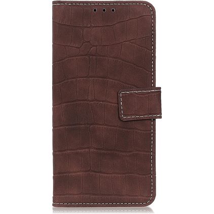 Mobigear Croco Housse LG K50s Etui Porte-Monnaie - Marron