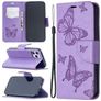 Mobigear Butterfly Housse iPhone 12 Etui Porte-Monnaie - Violet