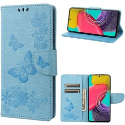 Mobigear Butterfly Housse Samsung Galaxy M53 Etui Porte-Monnaie - Bleu