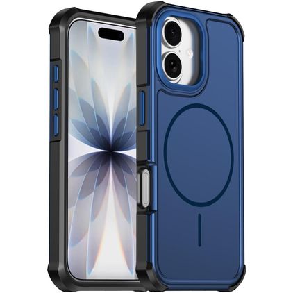Mobigear Airbag Shockproof Coque iPhone 17 MagSafe Coque arrière Rigide Anti-Chocs - Bleu