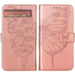 Mobigear Butterfly Housse Google Pixel 7a Etui Porte-Monnaie - Rose doré