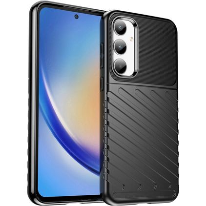 Mobigear Groove Coque Samsung Galaxy A35 Coque arrière en TPU Souple - Noir