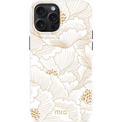 MIO iPhone 15 Pro Max MagSafe Plastique rigide Coque arrière - White Roses