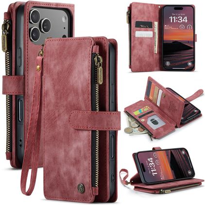 CaseMe C30 Housse iPhone 17 Pro Etui Porte-Monnaie - Rouge