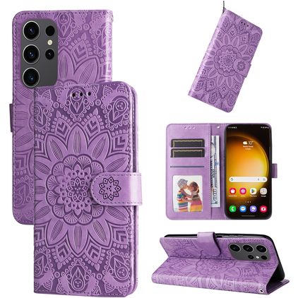Mobigear Sunflower Samsung Galaxy S24 Ultra Étui Portefeuille - Violet