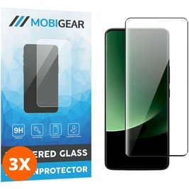 Mobigear Premium Xiaomi 13 Ultra Verre trempé Protection d'écran - Compatible Coque - Noir (Lot de 3)