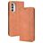 Mobigear Sensation Housse Motorola Moto G82 Etui Porte-Monnaie - Marron