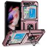 Mobigear Armor Ring Coque Samsung Galaxy Z Flip 5 Coque arrière Rigide Anti-Chocs avec Anneau-Support - Rose doré