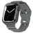 Mobigear Sport Armor Bracelet Silicone Apple Watch Fermeture à clou et passant - 49/46/45/44 mm - Gris