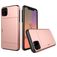 Mobigear Card iPhone 11 Plastique rigide Coque arrière Antichoc avec porte-cartes - Rose doré