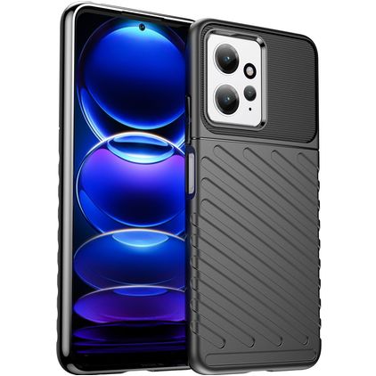 Mobigear Groove Coque Xiaomi Redmi Note 12 Coque arrière en TPU Souple - Noir