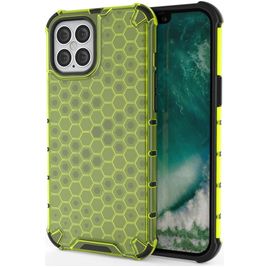 Mobigear Honeycomb Coque iPhone 12 Pro Max Coque arrière Rigide Anti-Chocs - Vert