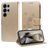 Mobigear Flowers Housse Samsung Galaxy S25 Ultra Etui Porte-Monnaie - Or
