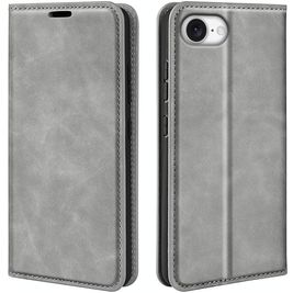 Mobigear Retro Slim Housse iPhone 16e Etui Porte-Monnaie - Gris