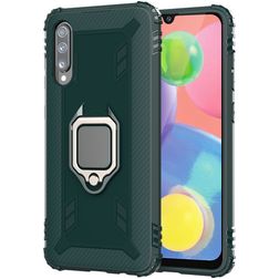 Mobigear Armor Ring Wiko View 4 Lite Plastique rigide Coque arrière Antichoc avec bague de maintien - Vert