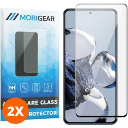 Mobigear Premium Xiaomi 12T Verre trempé Protection d'écran - Compatible Coque - Noir (Lot de 2)