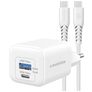 Mobilize Wall Charger - Double USB / USB-C USB-C 1.2 mètres Power Delivery 30W - Blanc