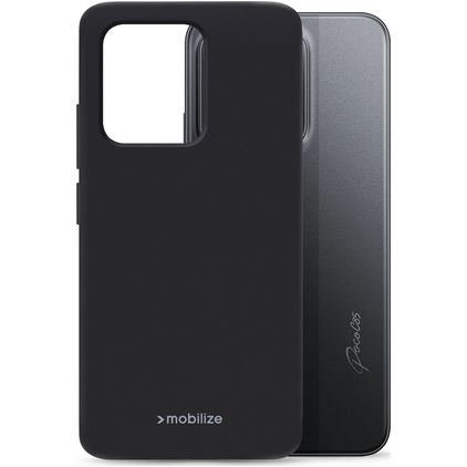 Mobilize Rubber Gelly Coque POCO C85 Coque arrière en TPU Souple - Noir
