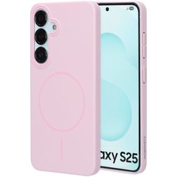 Mobiparts Slim Line Coque Samsung Galaxy S25 MagSafe Coque arrière Rigide - Blush Pink