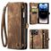 Caseme 008 Housse iPhone 15 Pro Max Etui avec Coque Détachable Porte-Monnaie - Marron