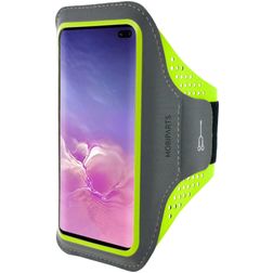 Mobiparts Comfort Fit Brassard Téléphone Samsung Galaxy S10 Plus Brassard Coque de Sport en Neoprène - Neon Green