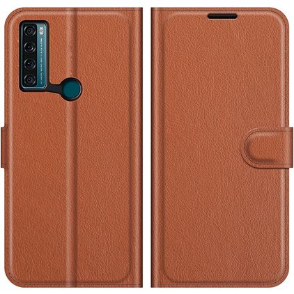 Mobigear Classic Housse TCL 20 SE Etui Porte-Monnaie - Marron