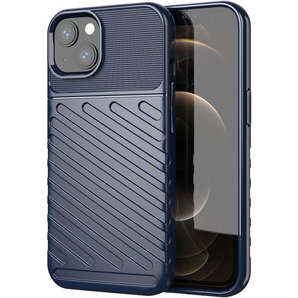 Mobigear Groove Coque iPhone 13 Mini Coque arrière en TPU Souple - Bleu