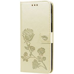 Mobigear Roses Housse Samsung Galaxy J6 Plus Etui Porte-Monnaie - Or