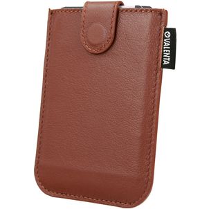 Valenta Card Pocket Slide - Porte Cartes en en Cuir véritable - 5 Cartes - Marron