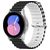 Mobigear Ocean Bracelet Silicone Smartwatch Fermeture boucle ardillon - Connexion universelle de 22 mm - Noir / Blanc
