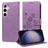 Mobigear Flowers Housse Samsung Galaxy S25 Plus Etui Porte-Monnaie - Violet