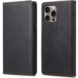 Mobigear Wallet Housse iPhone 16 Pro Max Etui Porte-Monnaie - Noir
