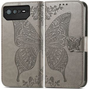 Mobigear Butterfly Housse ASUS ROG Phone 6 Pro Etui Porte-Monnaie - Gris