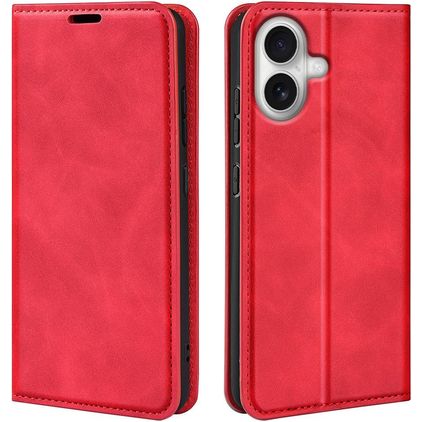 Mobigear Retro Slim iPhone 17 Étui Portefeuille - Rouge