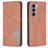 Mobigear Rhombus Slim Housse Motorola Moto G200 5G Etui - Marron